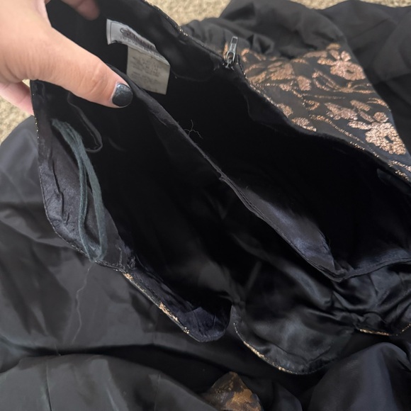 Vintage Gunne Sax Jessica McClintock 80s Copper Floral Maxi Party Dress Size 7 - Picture 9 of 13